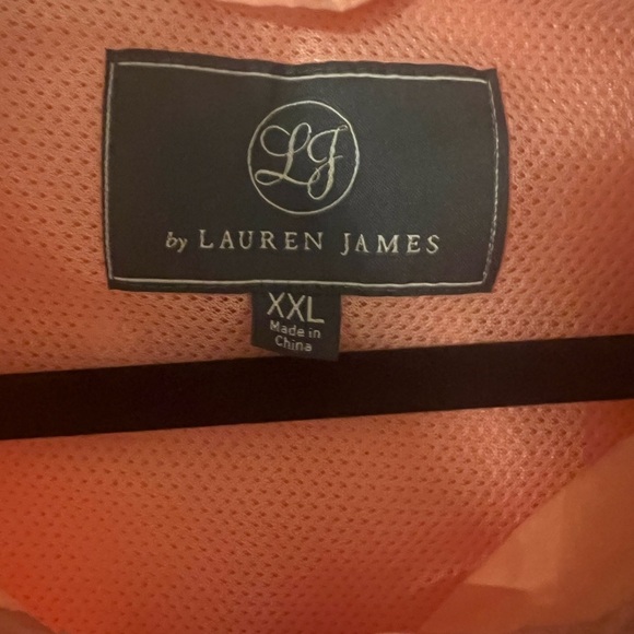 NWT Lauren James Coral Peach windbreaker jacket rollaway hood size XXL (M126) - Picture 4 of 8